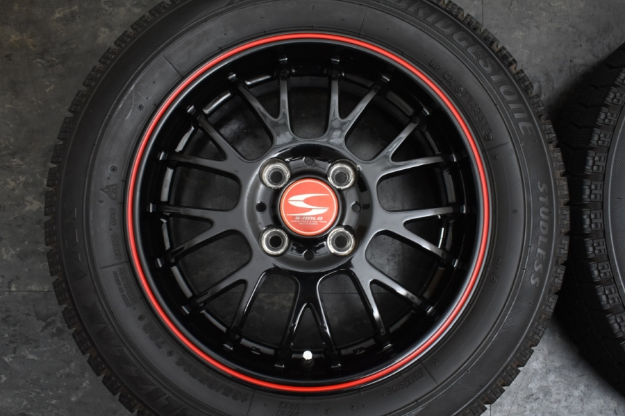 バリ溝品】S-HOLD 14in 5.0J +45 PCD100 ブリヂストン ブリザック VRX 165/65R14 タンク ルーミー パッソ  ソリオ トール ジャスティ 中古 スタッドレスタイヤホイールセット | パーツ販売ナンバーワン