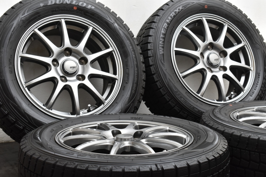 バリ溝 美品】SPORT ABELIA 15in 6.0J +53 PCD114.3 ウインターマックス WM01 195/65R15 ノア  ヴォクシー ステップワゴン アクセラ 中古 スタッドレスタイヤホイールセット | パーツ販売ナンバーワン