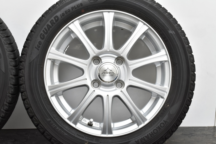 【美品】ゼレーナ 14in 4.5J +45 PCD100 ヨコハマ アイスガード5PLUS iG50＋ 155/65R14 N-BOX ラパン  デイズ ムーヴ ワゴンR アルト タント