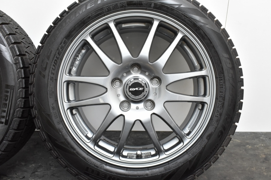 【バリ溝】WEDS GYLE 16in 6.5J +55 PCD114.3 ピレリ アイスアシンメトリコ 195/55R16 ジャパンタクシー  フリード スタッドレス 4本セット