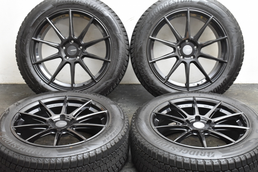 【バリ溝 DM-V3付 美品】ポテンザ 19in 8J +45 PCD114.3 ブリヂストン ブリザック 225/55R19 エクストレイル  CX-5 CX-8 ハリアー