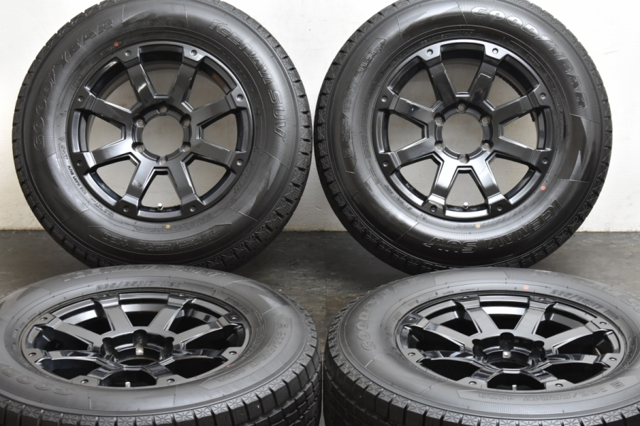 【バリ溝 美品】ロックケリー MX-I 17in 7.5J +25 PCD139.7 グッドイヤー アイスナビ SUV 265/65R17 プラド  ハイラックス サーフ パジェロ