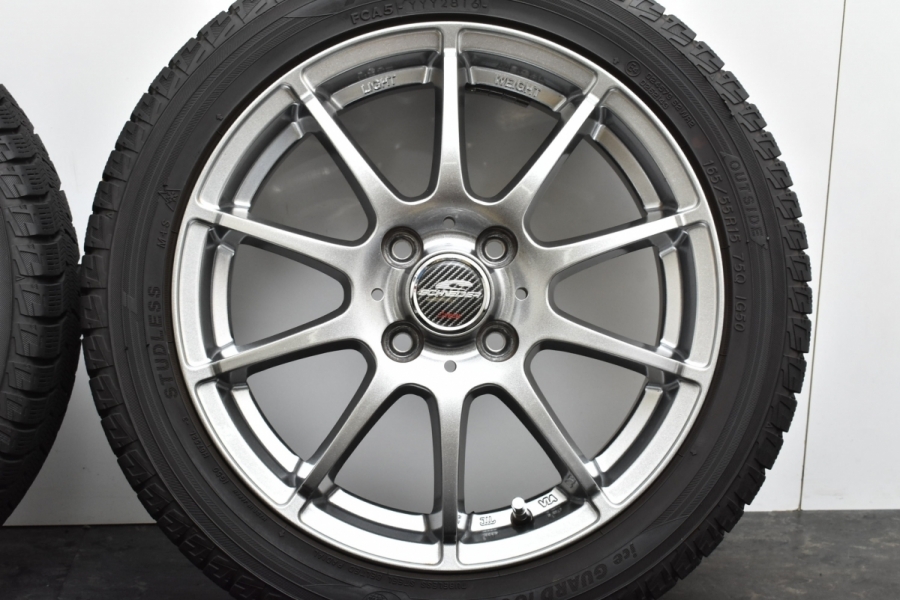 【美品】シュナイダー スタッグ 15in 4.5J +43 PCD100 ヨコハマ アイスガード5PLUS iG50+ 165/55R15 デイズ  ルークス NBOX ワゴンR ミラ