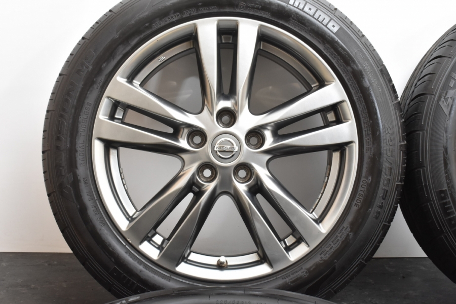 日産エルグラ 18インチ 225/55R18 バリ溝タイヤ２本付 ホイルキズ有り 日産エルグラ 18インチ 225/55R18 バリ溝タイヤ2本付