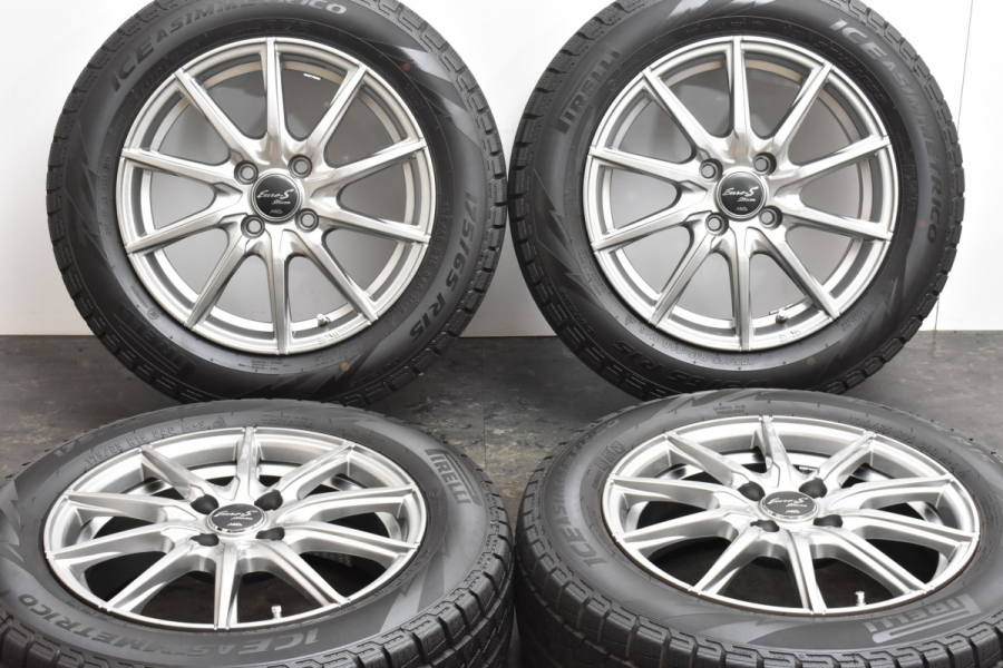 バリ溝 美品】ユーロストリーム JL10 15in 5.5J +43 PCD100 ピレリ 