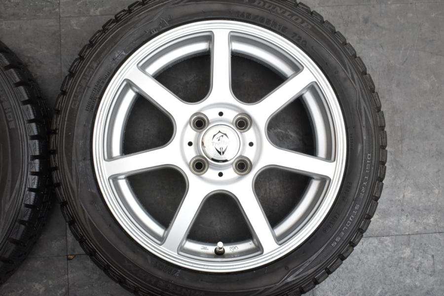 中古スタッドレス4本セット】三菱 アイ専用 Weds Treffer 15x4J・5J+35 
