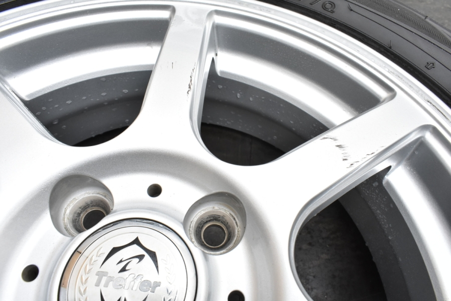 程度良好品】Weds Treffer 15in 4J +35 5J +35 PCD100 ダンロップ