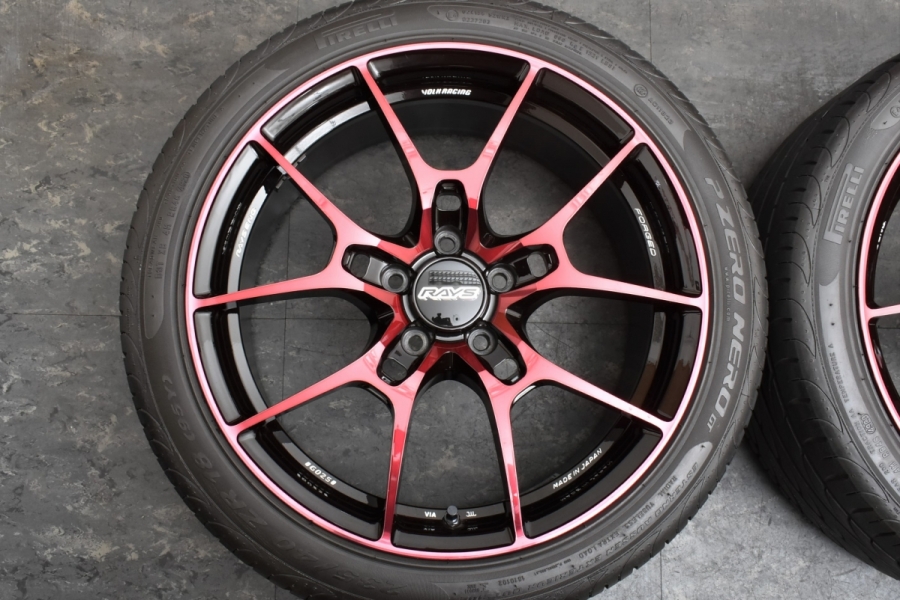 鍛造美品 バリ溝】RAYS VOLK RACING G025 BR/C 18in 8J +44 PCD112 ピレリ 235/40R18  メルセデスAMG W177 W176 A45 C118 CLA35 シロッコ 中古 タイヤホイールセット | パーツ販売ナンバーワン