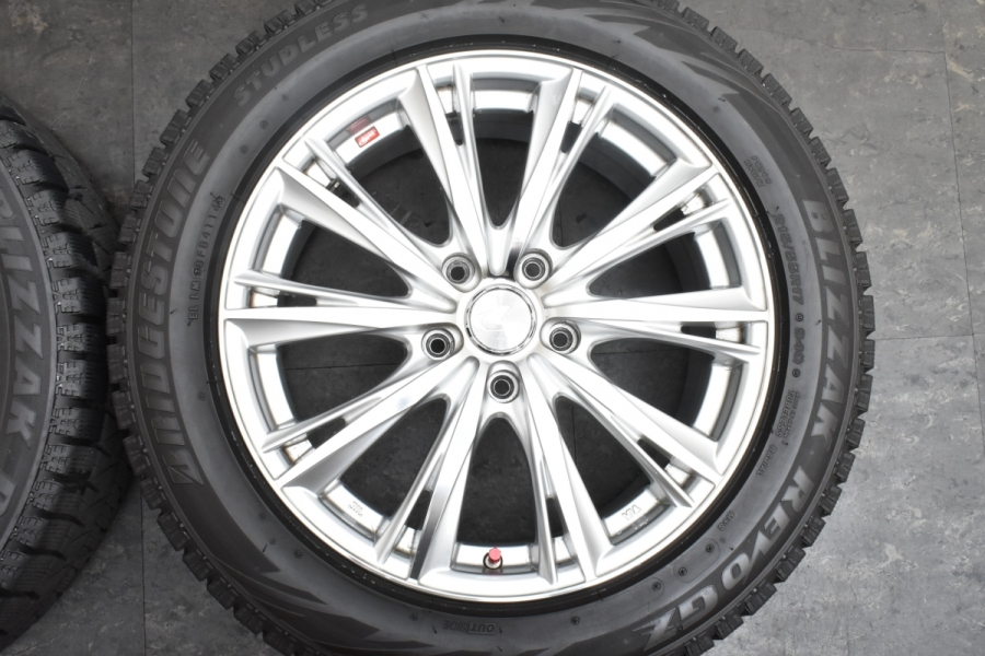 【美品】Weds レオニス WX 17in 7J +53 PCD114.3 ブリヂストン ブリザック REVO GZ 215/55R17 クラウン  カムリ エスティマ オデッセイ