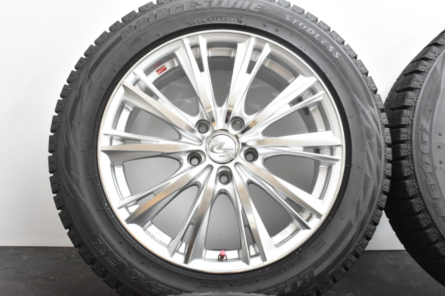 【美品】Weds レオニス WX 17in 7J +53 PCD114.3 ブリヂストン ブリザック REVO GZ 215/55R17 クラウン  カムリ エスティマ オデッセイ