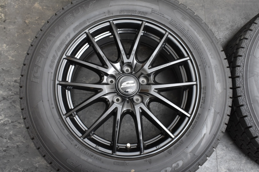 【美品 9.5分山】シュナイダー SQ27 17in 7J +48 PCD114.3 グッドイヤー アイスナビ SUV 225/65R17 NX  RAV4 ハリアー CR-V エクストレイル