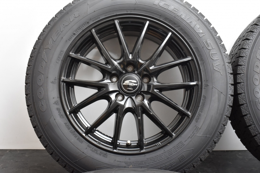 【美品 9.5分山】シュナイダー SQ27 17in 7J +48 PCD114.3 グッドイヤー アイスナビ SUV 225/65R17 NX  RAV4 ハリアー CR-V エクストレイル