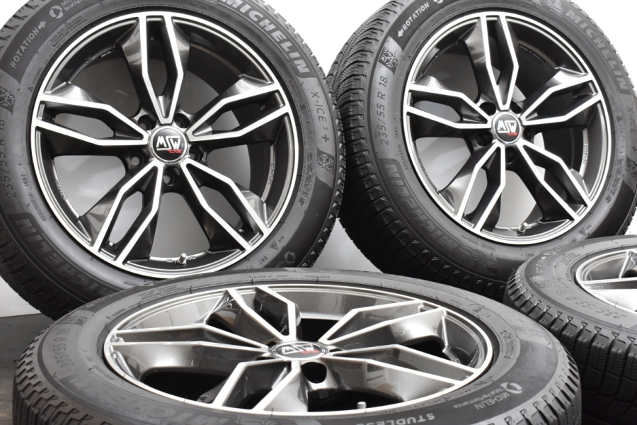 美品 空気圧センサー付き】OZ RACING MSW71 18in 8J +42 PCD112 ミシュラン X-ICE 3+ 235/55R18 VW  ティグアン Q3 TPMS OZレーシング 中古 スタッドレスタイヤホイールセット | パーツ販売ナンバーワン