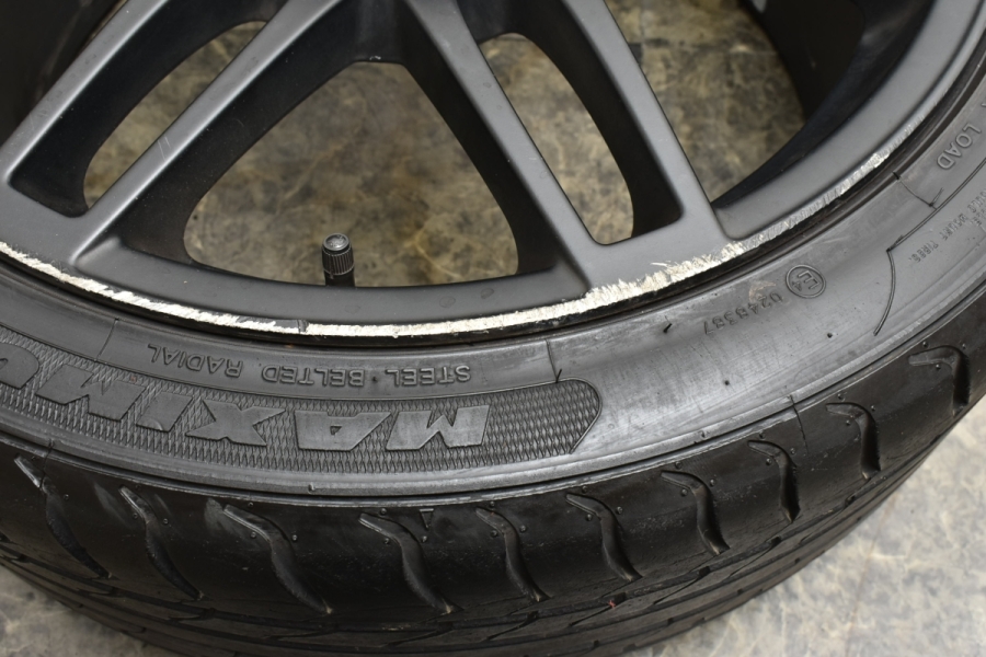 マットブラック塗装】アウディ B7 A4 純正 18in 8J +43 PCD112 マックストレック ハイフライ 235/40R18 リペア  補修ベースに S7 流用 中古 タイヤホイールセット | パーツ販売ナンバーワン