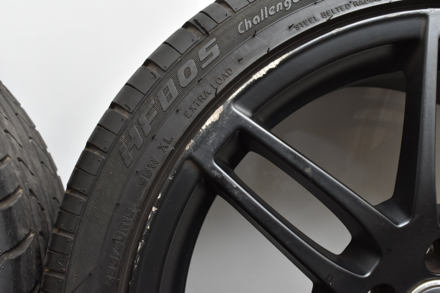 マットブラック塗装】アウディ B7 A4 純正 18in 8J +43 PCD112 マックストレック ハイフライ 235/40R18 リペア  補修ベースに S7 流用 中古 タイヤホイールセット | パーツ販売ナンバーワン