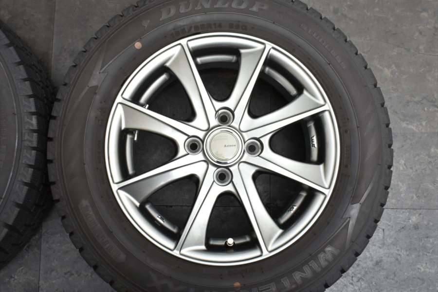 美品 バリ溝】レーベンBX 14in 5.5J +45 PCD100 ダンロップ ウインター