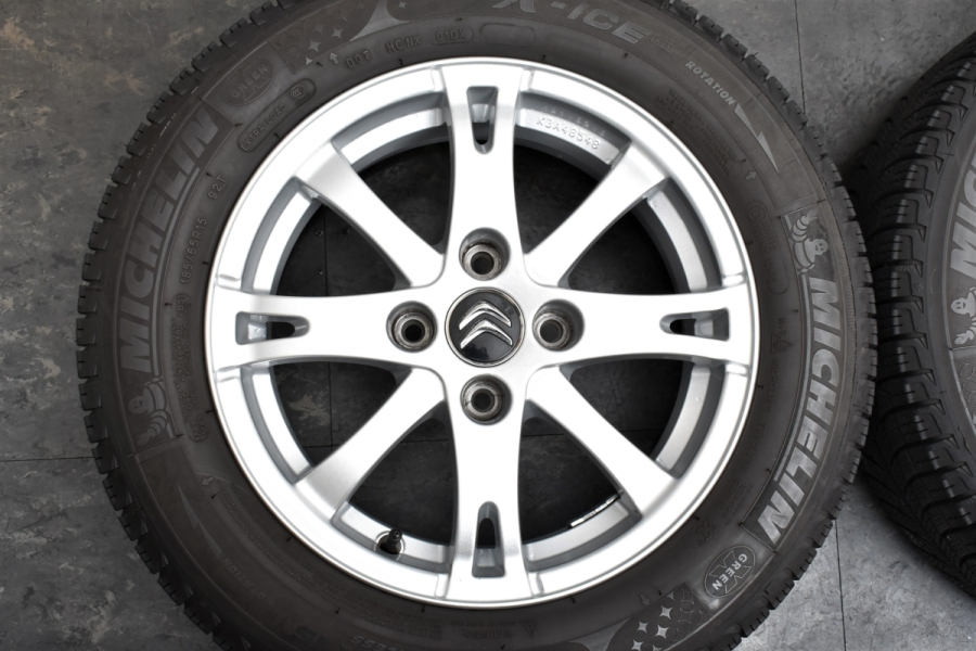 美品 超バリ溝】シトロエン C3 DS3 純正 15in 6J +25 PCD108 ミシュラン X-ICE XI3 185/65R15 C2 C4  流用サイズ スタッドレス用 車検用 中古 スタッドレスタイヤホイールセット | パーツ販売ナンバーワン