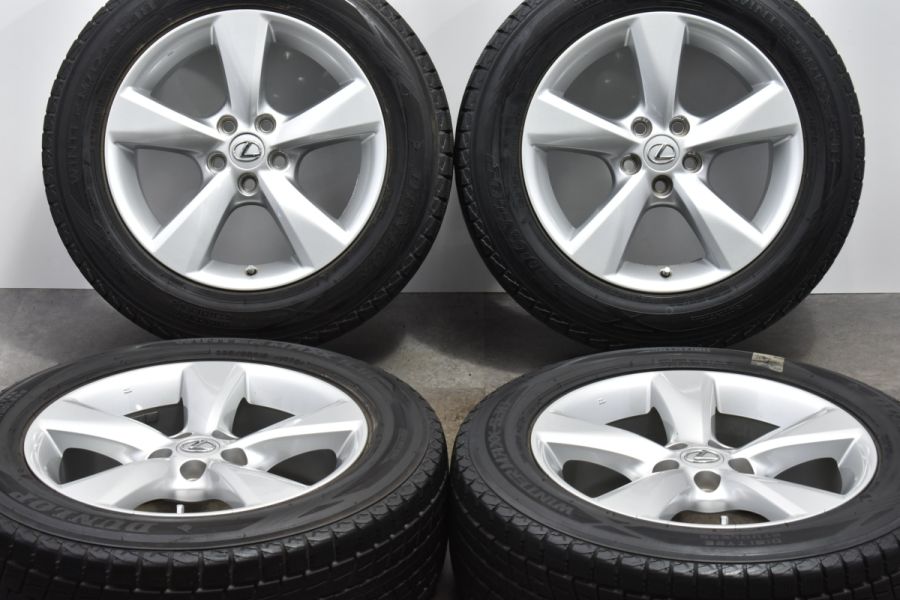 【程度良好品】レクサス RX 純正 18in 7.5J +35 PCD114.3 ダンロップ ウィンターマックス SJ8 235/60R18 NX  RAV4 ハリアー 流用