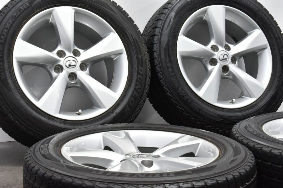 【程度良好品】レクサス RX 純正 18in 7.5J +35 PCD114.3 ダンロップ ウィンターマックス SJ8 235/60R18 NX  RAV4 ハリアー 流用