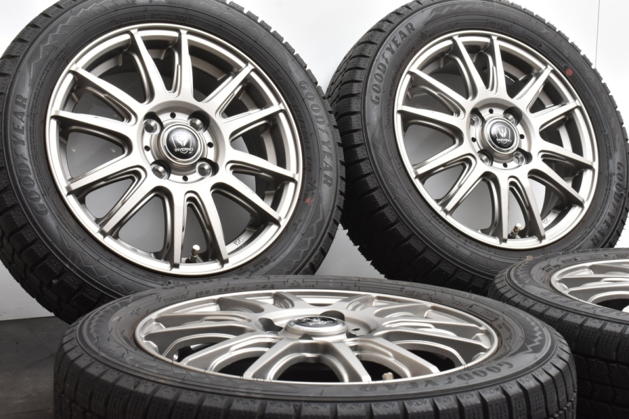 【2021年製 超バリ溝】INVERNO 14in 4.5J +45 PCD100 グッドイヤー アイスナビ8 155/65R14 ワゴンR タント  ムーブ N-BOX デイズ モコ R2