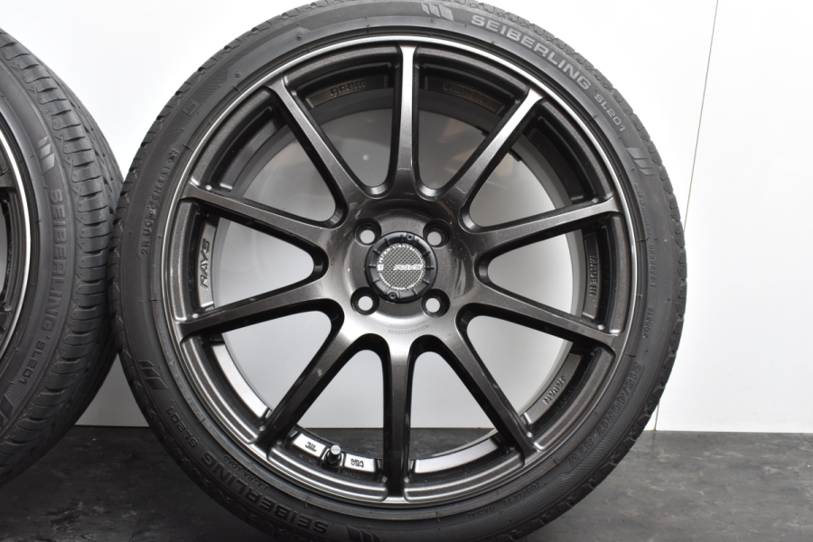 【美品 廃盤サイズ】RAYS GRAMLIGHTS 57Transcend 17in 7J +42 PCD100 H8 セイバーリング  215/40R17 ヴィッツ ヤリス フィット ノート