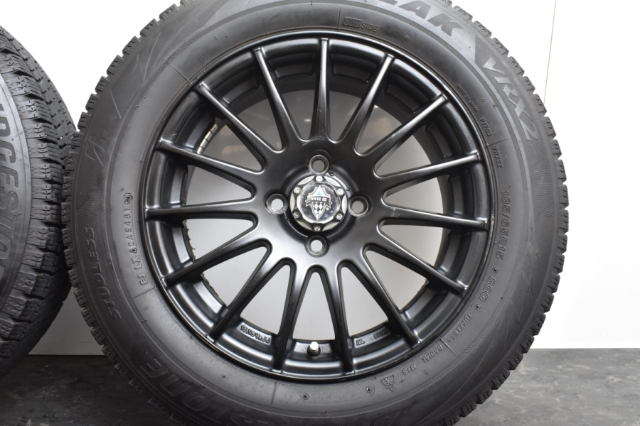 【大特価】HRS H-290 15in 6.5J +45 PCD100 ブリヂストン ブリザック VRX2 185/65R15 アクア  カローラフィールダー フリード MAZDA2