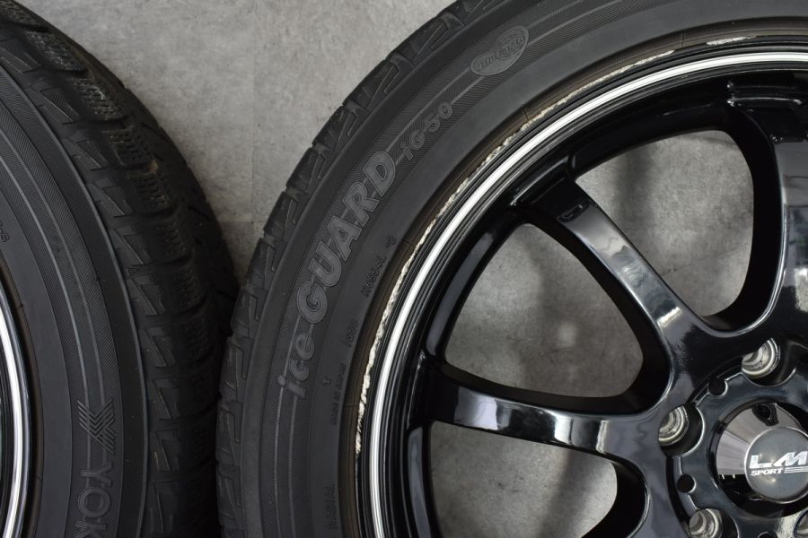 レアマイスター LMスポーツ 17in 7.5J +50 PCD114.3 ヨコハマ 215/50R17 レヴォーグ WRX S4 リーフ SAI  ホイールのみ可 中古 スタッドレスタイヤホイールセット | パーツ販売ナンバーワン