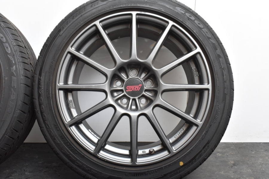 国内外の人気 希少品】スバル STi PCD100 +55 7.5J 17in 純正オプション タイヤ・ホイール