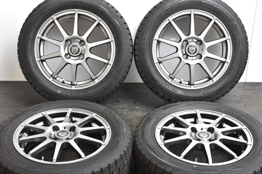 【超バリ溝】ストレンジャー 15in 5.5J +45 PCD100 ダンロップ ウインターマックス WM01 185/60R15 アクア ヤリス  ヴィッツ フィット 即納