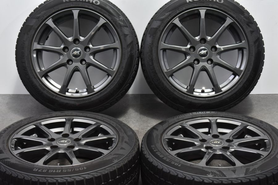 ホイール美品】BADX AFT BERTZEN 16in 6.5J +50 PCD112 KUMHO 195/55R16 ミニ F55 F56 F57  クーパー S D ONE 5D 3D コンバーチブル 中古 スタッドレスタイヤホイールセット | パーツ販売ナンバーワン