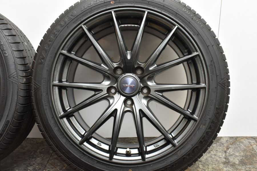 【美品 9分山 センサー付き】Weds VELVA SPORT II 18in 8J +45 PCD114.3 ウィンラン R330  235/45R18 ES GS RC マークX カムリ クラウン