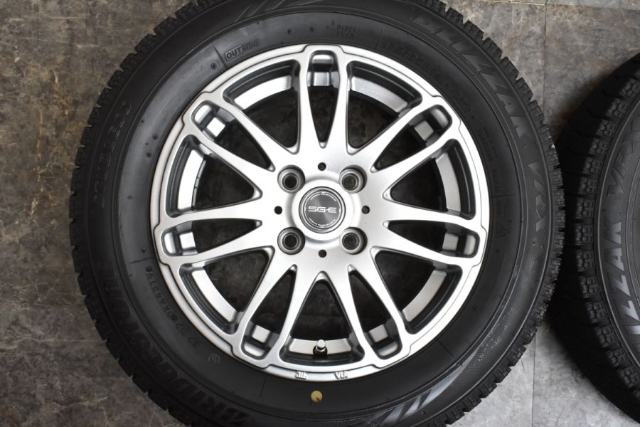 超バリ溝 美品】SGE 14in 5.5J +38 PCD100 ブリヂストン