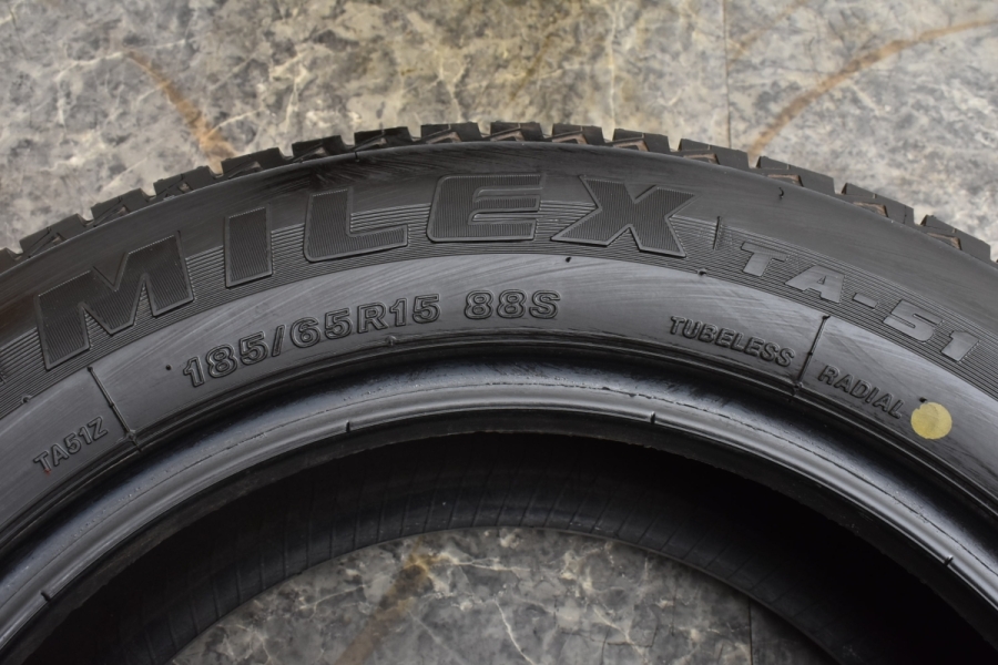 2020年製 タクシー用タイヤ】ブリヂストン MILEX TA-51 185/65R15 サマータイヤ 4本 ジャパンタクシー アクア カローラ bB  フィット 中古 タイヤのみ | パーツ販売ナンバーワン