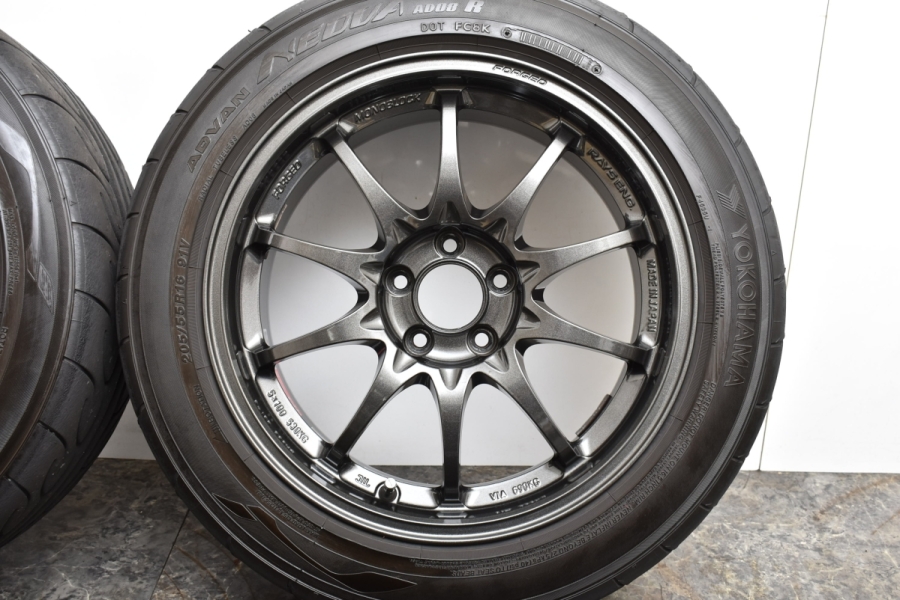 【鍛造 希少サイズ】RAYS VOLK RACING CE28 クラブレーサー2 16in 8J +35 PCD100 ヨコハマ ADVAN  NEOVA AD08R 205/55R16 86 BRZ レガシィ