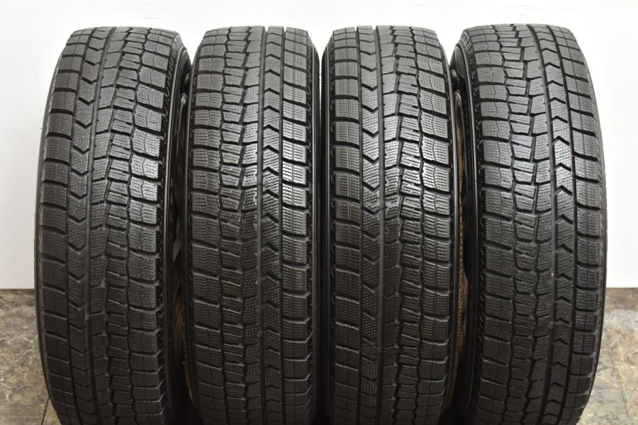 【超バリ溝 9分山】ホンダ フィット 純正 15in 5.5J +50 PCD100 ダンロップ ウインターマックス WM02 175/65R15  シャトル インサイト