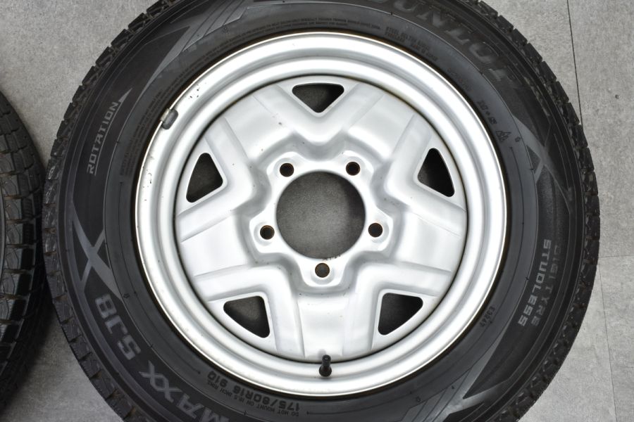 バリ溝】スズキ ジムニー 純正 16in 5J +22 PCD108 ダンロップ ウインターマックス SJ8 175/80R16 スチール JA11  JA22 JB23 JB64 中古 スタッドレスタイヤホイールセット | パーツ販売ナンバーワン