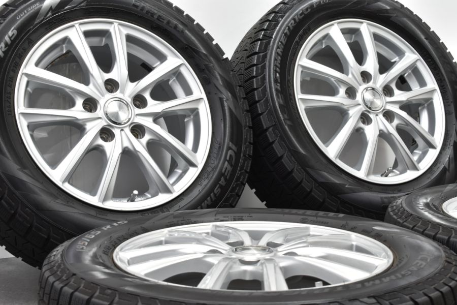 【程度良好品】グラス 15in 6J +53 PCD114.3 ピレリ アイスアシンメトリコプラス 195/65R15 ノア ヴォクシー エスクァイア  ステップワゴン