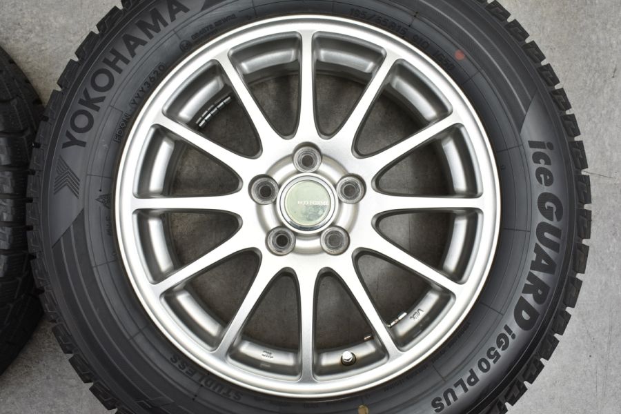 程度良好品】エコフォルム 15in 6J +45 PCD100 ヨコハマ アイス