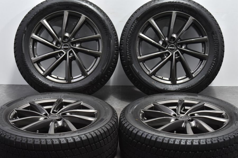 【バリ溝 美品】ボルベット タイプV 18in 7J +43 PCD112 ブリヂストン ブリザック DM-V3 235/55R18 アウディ Q3  VW ティグアン