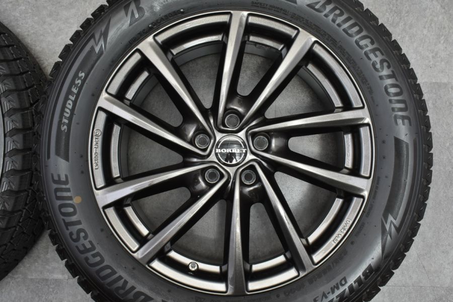 【バリ溝 美品】ボルベット タイプV 18in 7J +43 PCD112 ブリヂストン ブリザック DM-V3 235/55R18 アウディ Q3  VW ティグアン