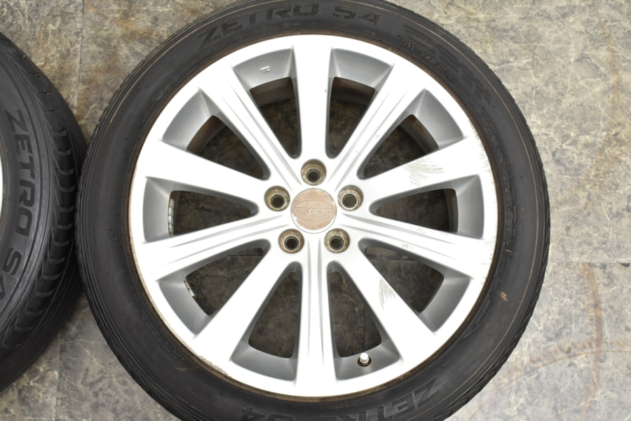 傷少★スバル純正　エクシーガ　17X7J+55　PCD100　5穴★インプレッサ　レガシィ　ノーマル　純正戻し　車検　スタッドレス用に 大特価スバル エクシーガ 純正 17in 7J +55 PCD100 ZETRO S4 205