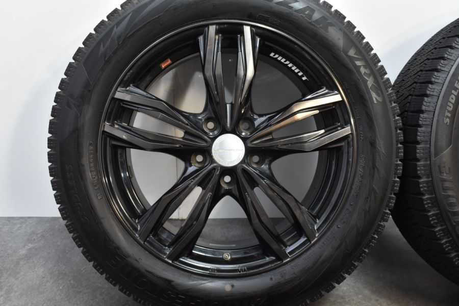 【美品】レアマイスター VIVANT 17in 7J +48 PCD114.3 ブリヂストン ブリザック VRX2 215/55R17 エスティマ  オデッセイ ヴェゼル ジューク