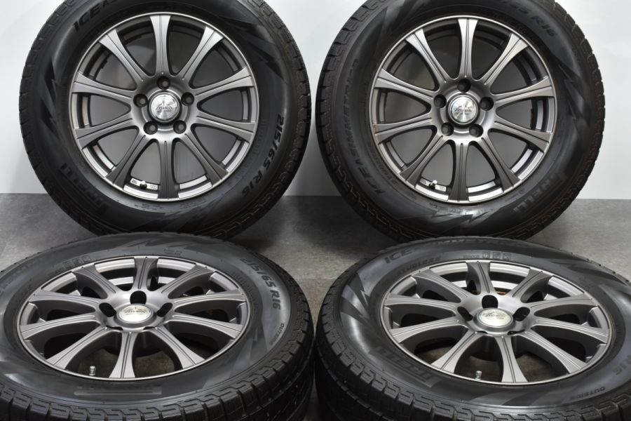 【程度良好品】ZELERNA 16in 6.5J +40 PCD114.3 ピレリ アイスアシンメトリコ 215/65R16 アルファード  ヴェルファイア エリシオン CX-30