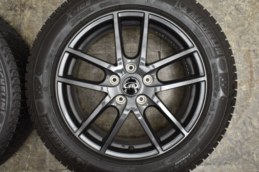 美品】ニッサン V37 スカイライン 純正OP エスティーロ 17in 7J +45 PCD114.3 ミシュラン X-ICE XI3  225/55R17 シーマ フーガ 流用 中古 スタッドレスタイヤホイールセット | パーツ販売ナンバーワン