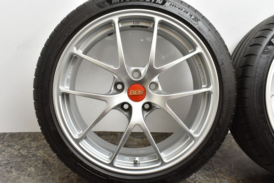 鍛造 美品】BBS RI-A RI-A030 18in 8J +48 PCD112 ミシュラン パイロットスポーツ4 225/40R18 A3 S3  ゴルフ ジェッタ パサート Forged 中古 タイヤホイールセット | パーツ販売ナンバーワン