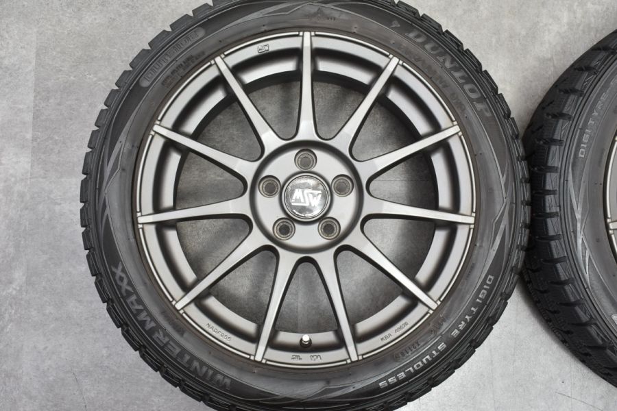 【美品 バリ溝】MSW 85-II 17in 7J +50 PCD108 ダンロップ ウインターマックス WM01 215/50R17 ボルボ S40  V40 V50 スタッドレス