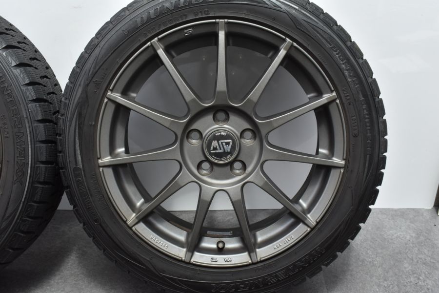 【美品 バリ溝】MSW 85-II 17in 7J +50 PCD108 ダンロップ ウインターマックス WM01 215/50R17 ボルボ S40  V40 V50 スタッドレス