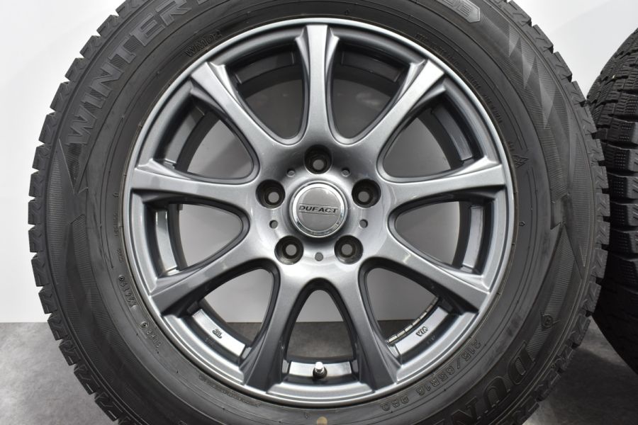 【程度良好品】DUFACT DS9 16in 6.5J +40 PCD114.3 ダンロップ ウインターマックス WM02 215/65R16  アルファード ヴェルファイア