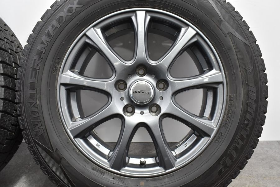 【程度良好品】DUFACT DS9 16in 6.5J +40 PCD114.3 ダンロップ ウインターマックス WM02 215/65R16  アルファード ヴェルファイア