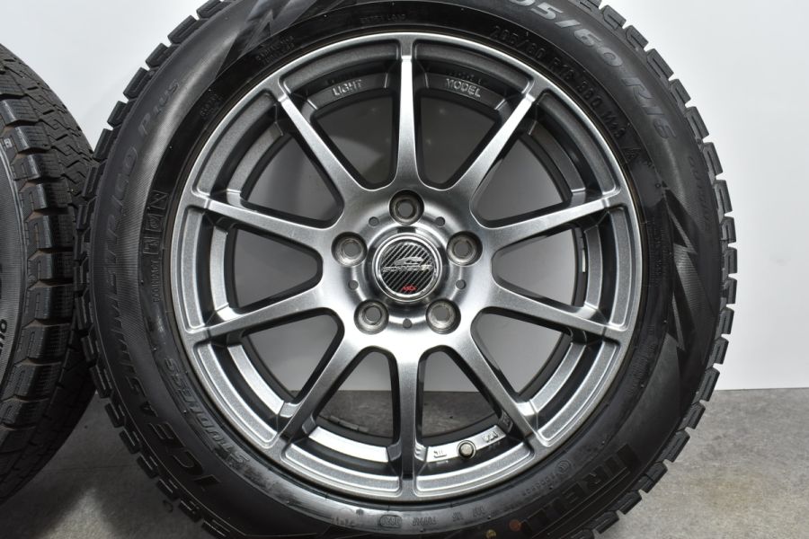 【超バリ溝 9分山】シュナイダー スタッグ 16in 6.5J +53 PCD114.3 ピレリ アイスアシンメトリコ+ 205/60R16 ノア  ヴォクシー